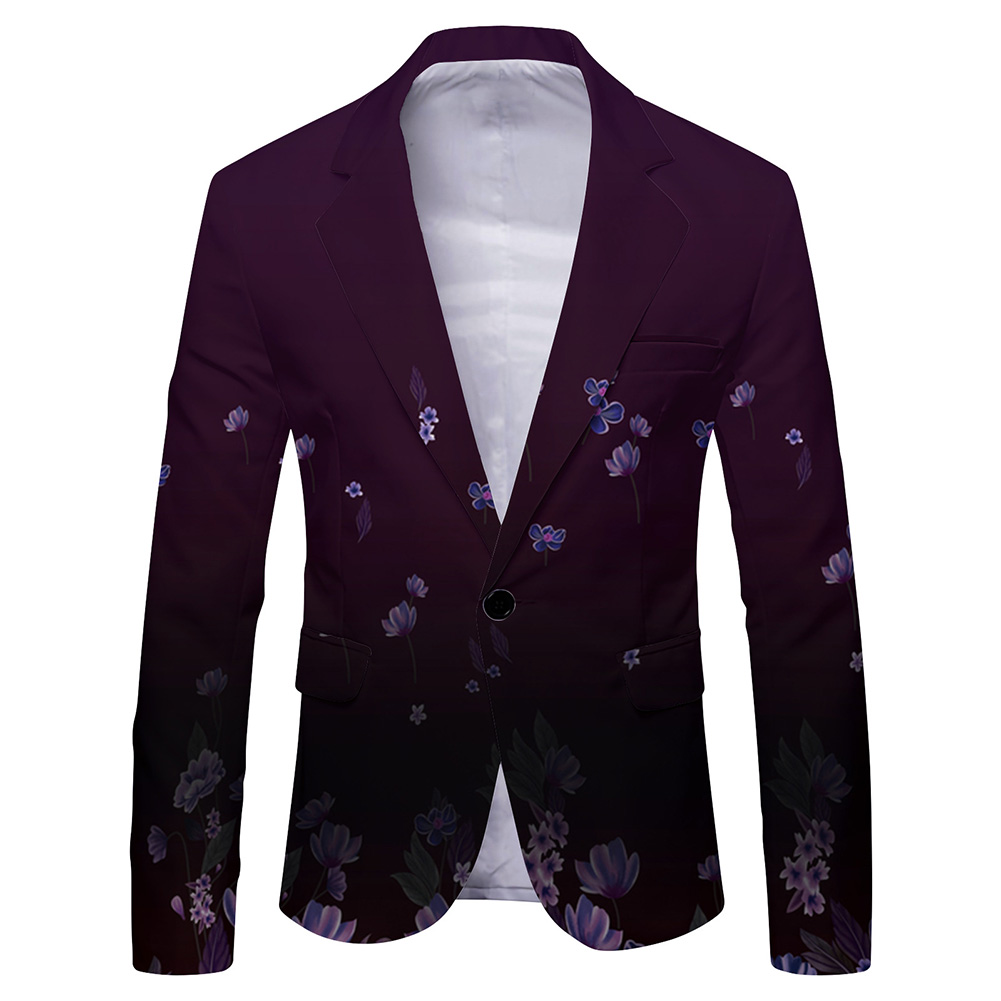 Mens Formal Look - Men\'s Fashionable Printed Blazer with Long