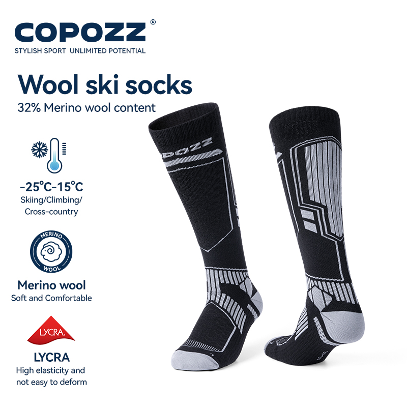 Sock Garter Men - COPOZZ Merino Wool Winter Ski Socks