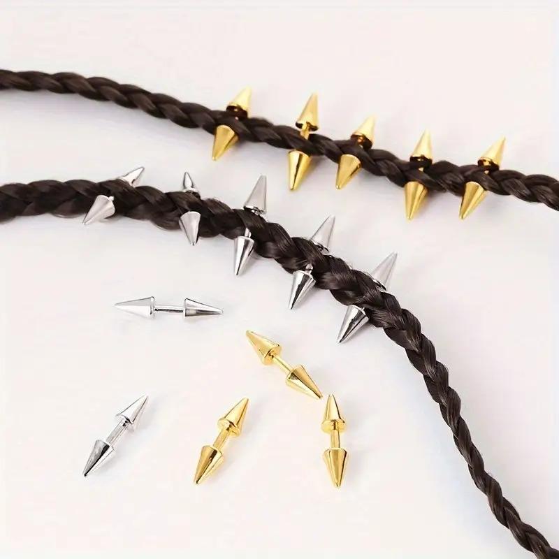 Tie Bar Clip - 5pcs Set Spiked Hair Clips Punk