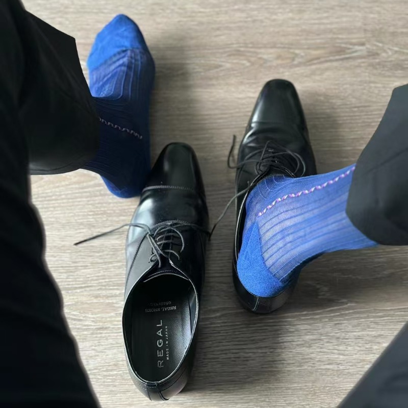 Men Formal Wear Blue - Male Dress Socks Blue Black Formal