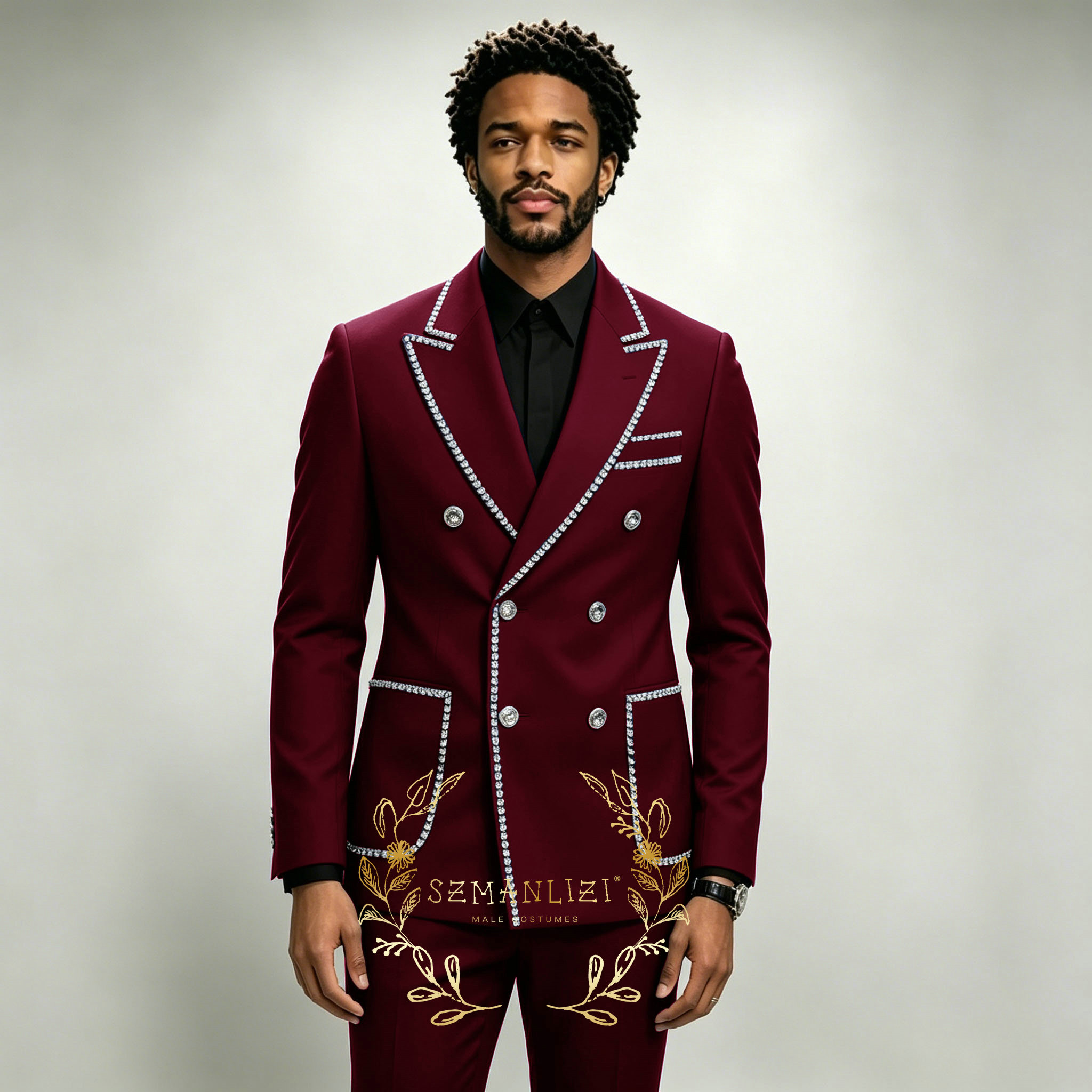 Luxury Men's Suits 2 Pieces Ro - Men Formal Wear Blue recension och pris