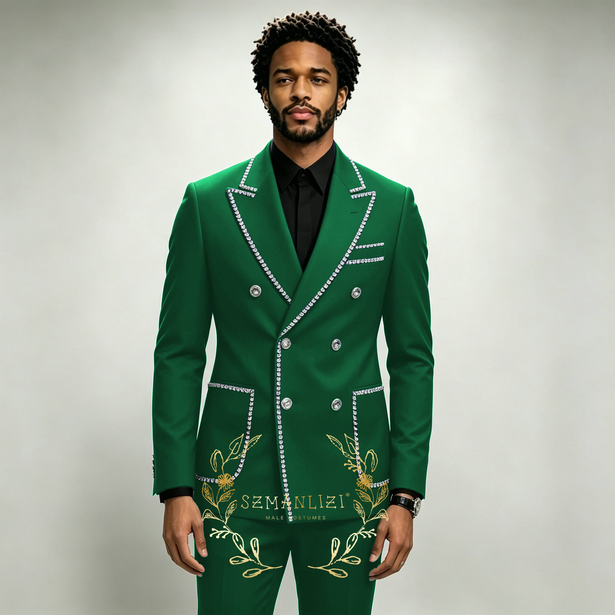 Luxury Men's Suits 2 Pieces Ro - Men Formal Wear Blue recension och pris