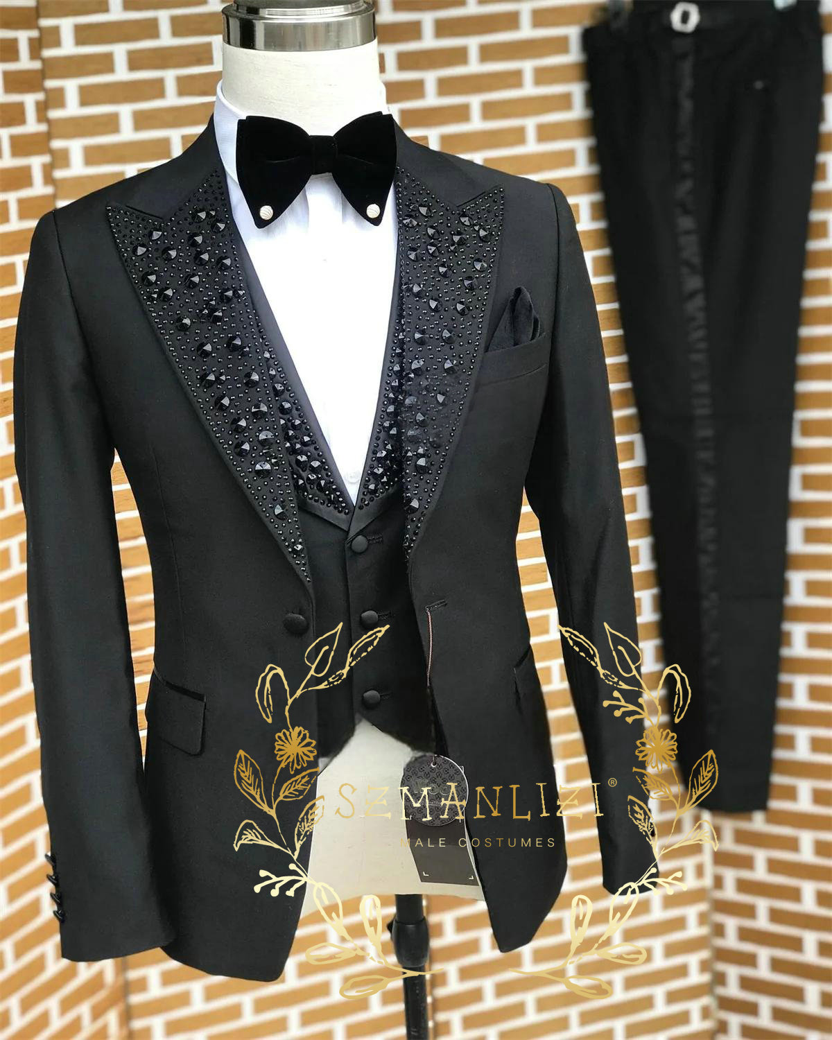 Black Men Suits Luxury Stone C - Men Formal Wear With Blazer recension och pris