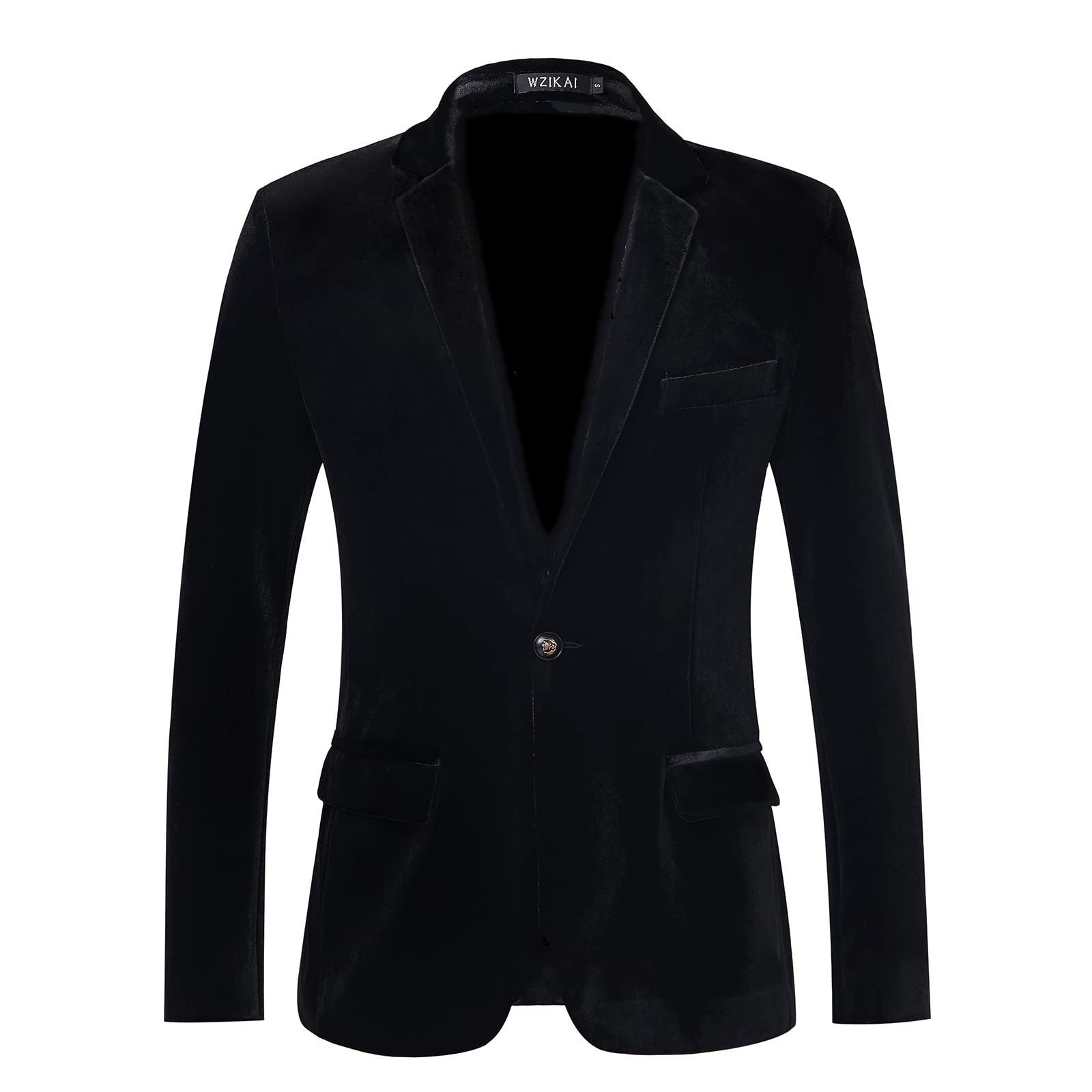 Men's Slim Fit Velvet Blazer J - Men Formal Wear Blue recension och pris