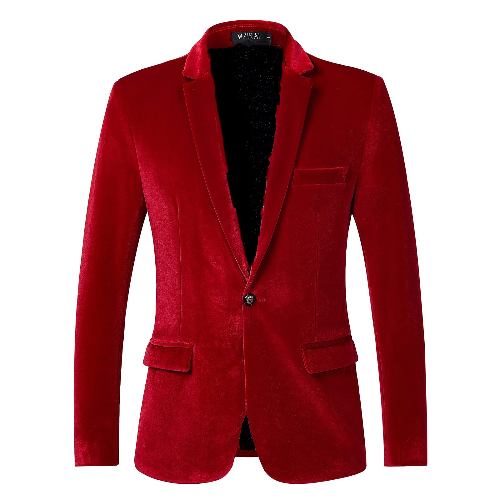 Men's Slim Fit Velvet Blazer J - Men Formal Wear Blue recension och pris