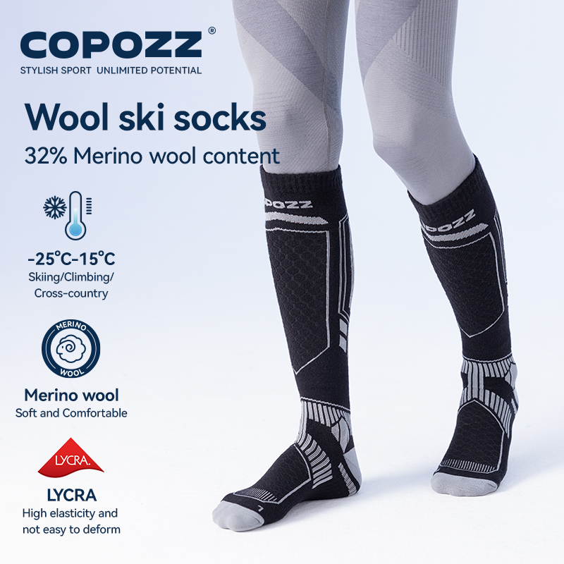 COPOZZ Merino Wool Winter Ski  - Sock Garter Men recension och pris