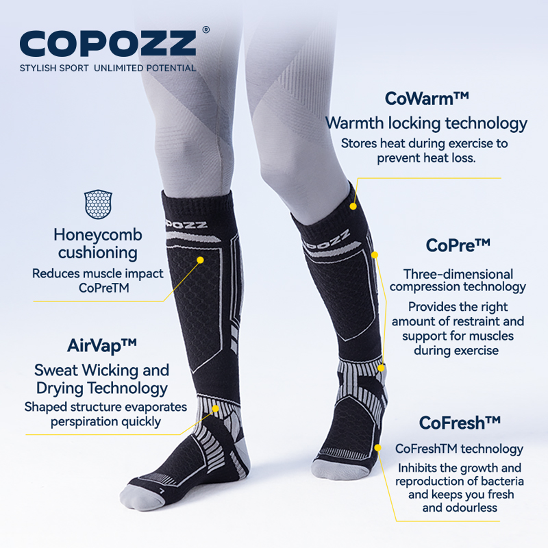 COPOZZ Merino Wool Winter Ski  - Sock Garter Men recension och pris