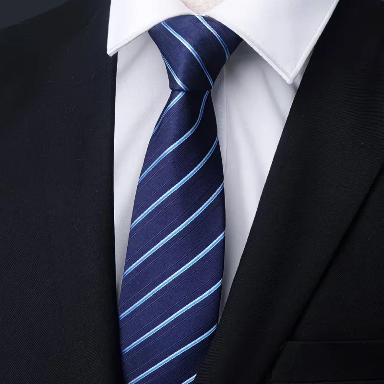 6Pcs Men's Zip Tie Ties 8cm (3 - Men Formal Wear Blue recension och pris