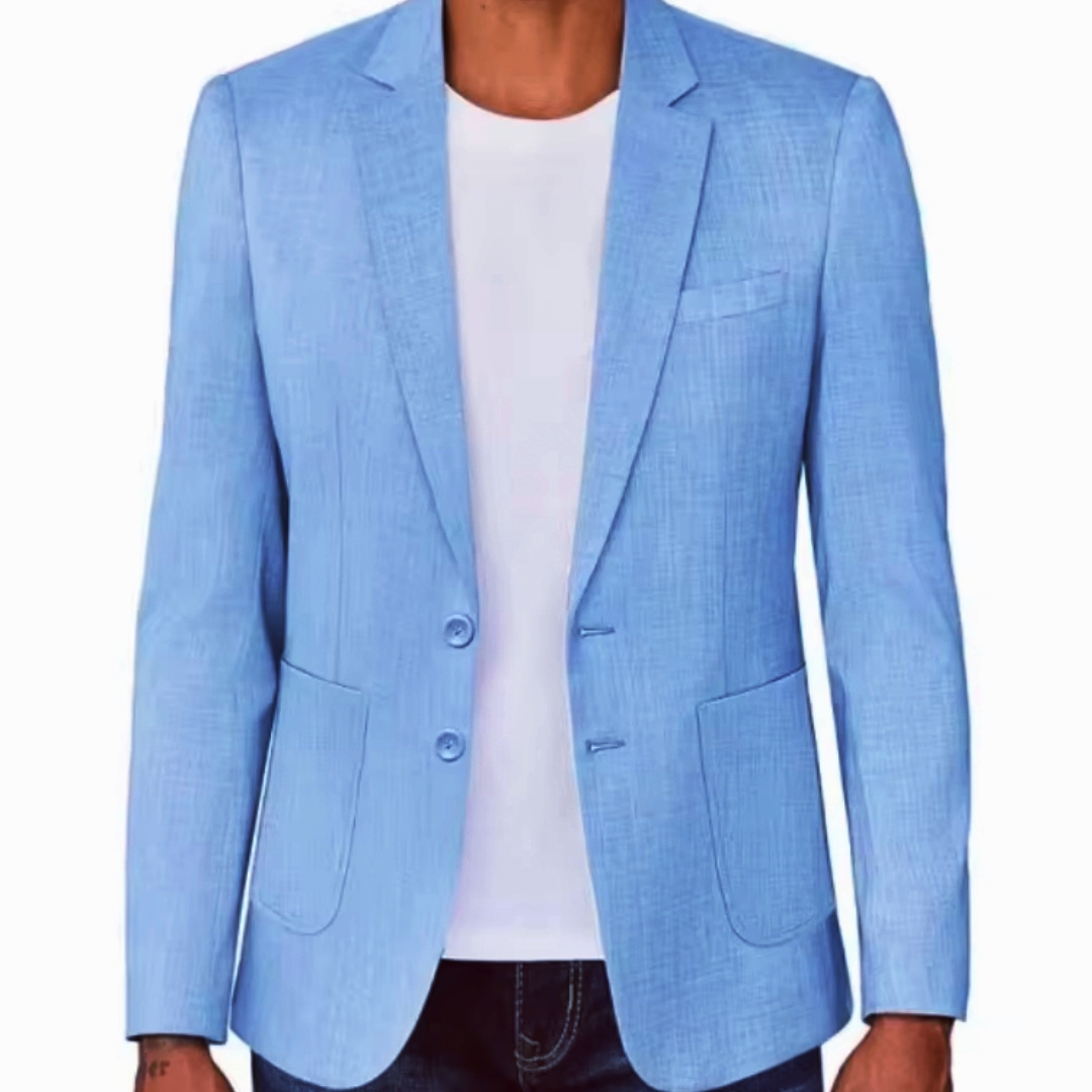 Slim Fit Men's Beige/Blue Line - Men Formal Wear Blue recension och pris