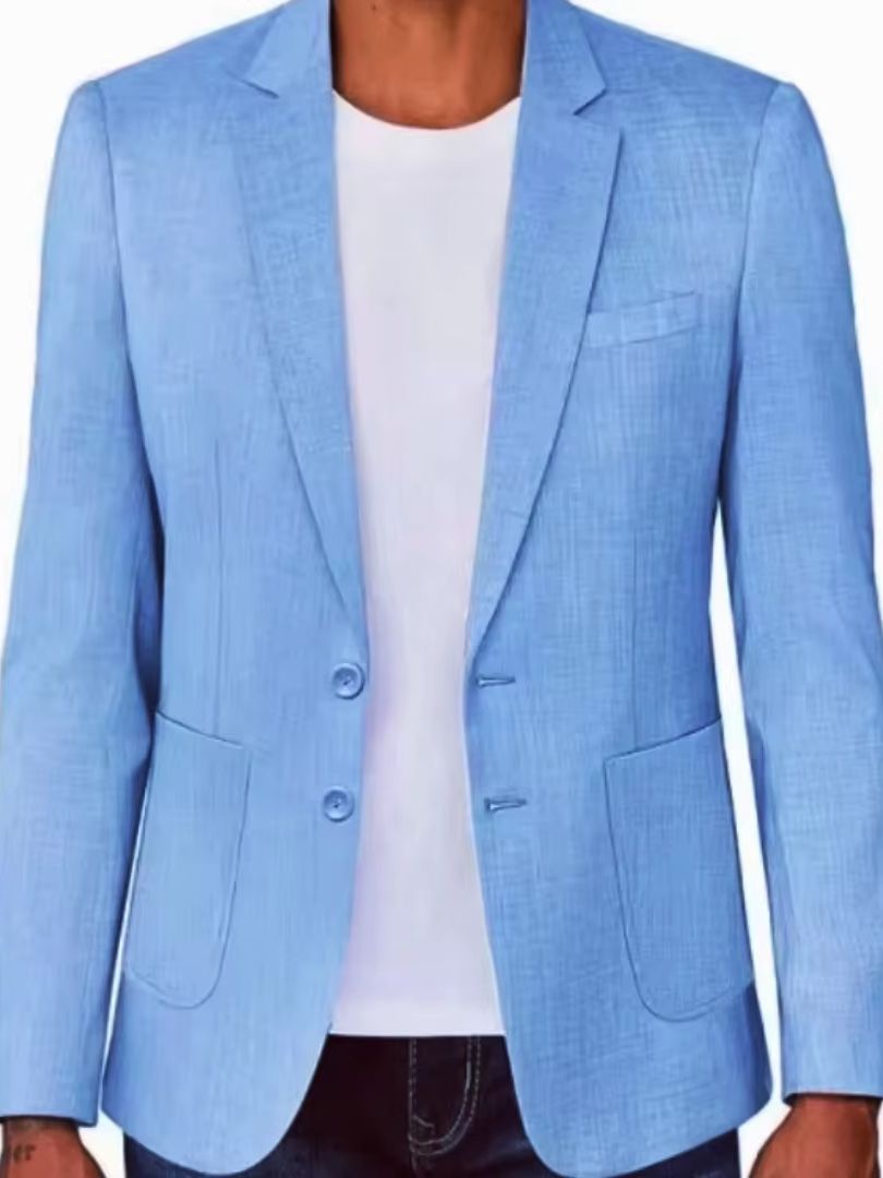 Slim Fit Men's Beige/Blue Line - Men Formal Wear Blue recension och pris