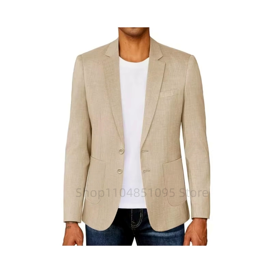 Slim Fit Men's Beige/Blue Line - Men Formal Wear Blue recension och pris