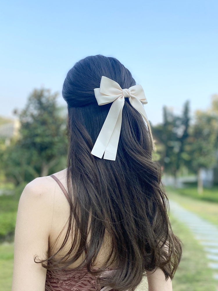 Korea Elegant Long Ribbon Bow  - Tie Bar Clip recension och pris