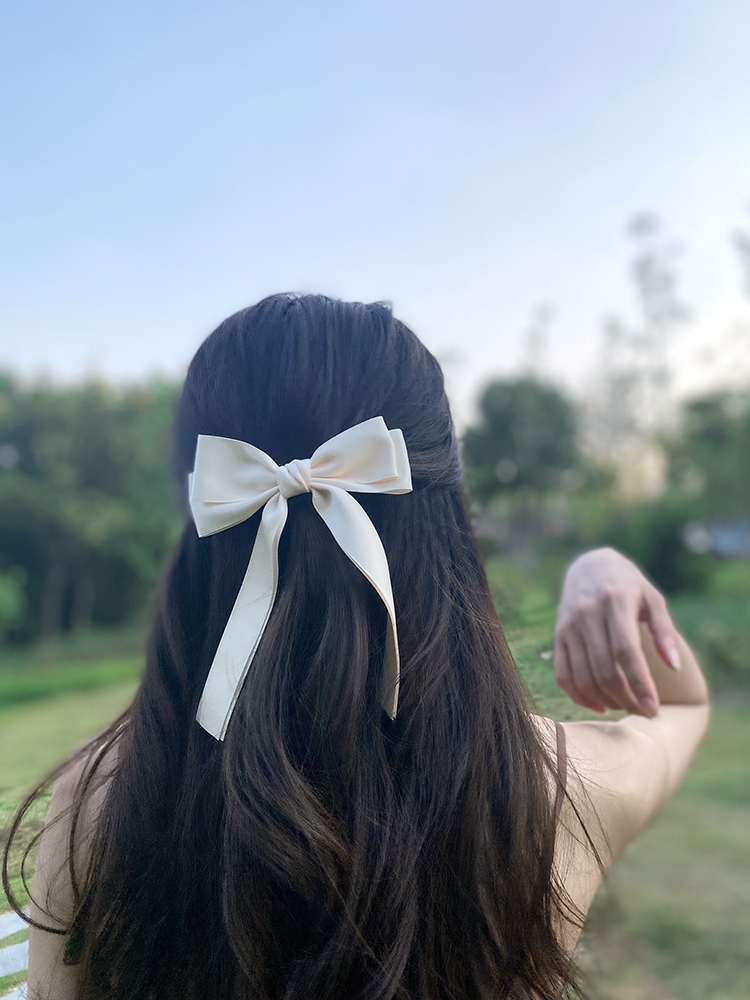 Korea Elegant Long Ribbon Bow  - Tie Bar Clip recension och pris