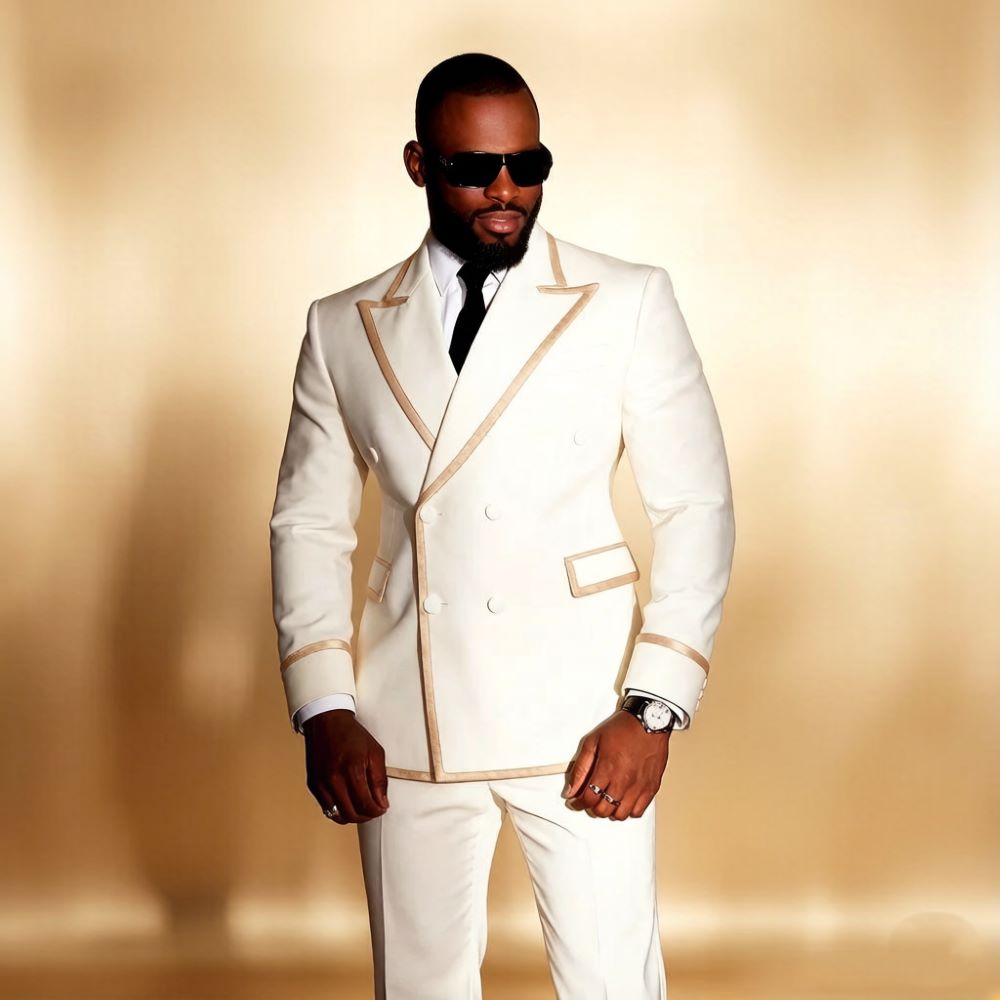 White Double Breasted Suits fo - Mens Formal Look recension och pris