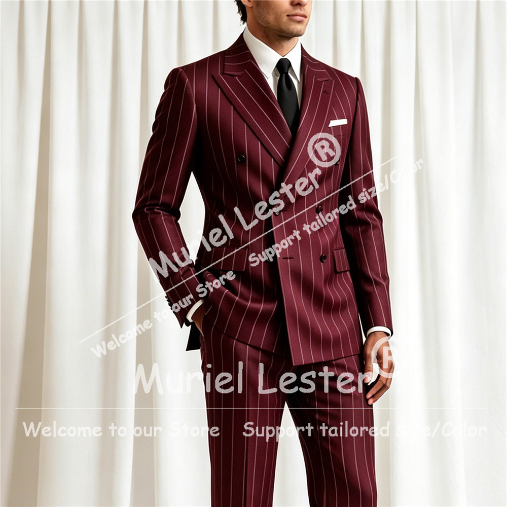 Elegant Stripes Suit Men 2 Pie - Men Formal Wear With Blazer recension och pris