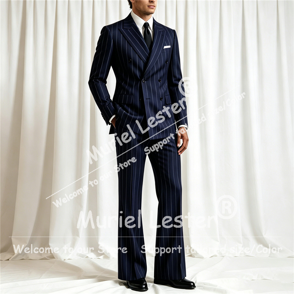Elegant Stripes Suit Men 2 Pie - Men Formal Wear With Blazer recension och pris