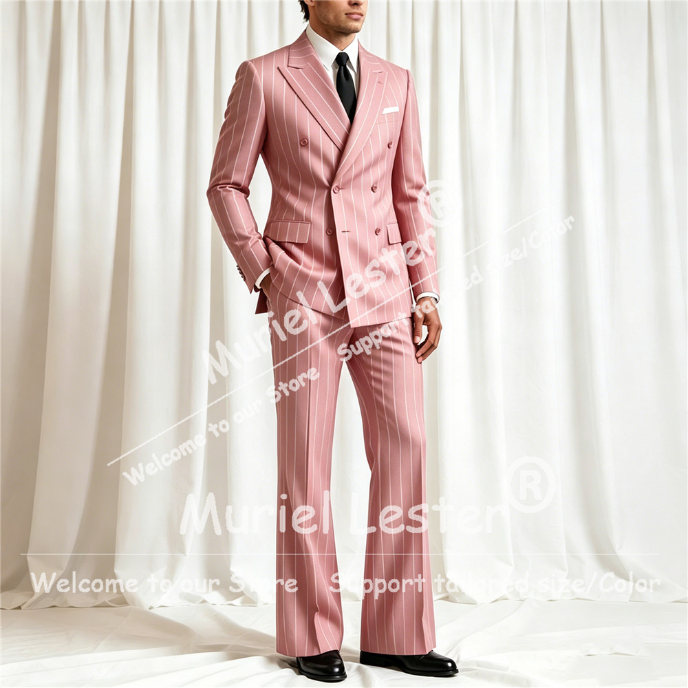 Elegant Stripes Suit Men 2 Pie - Men Formal Wear With Blazer recension och pris