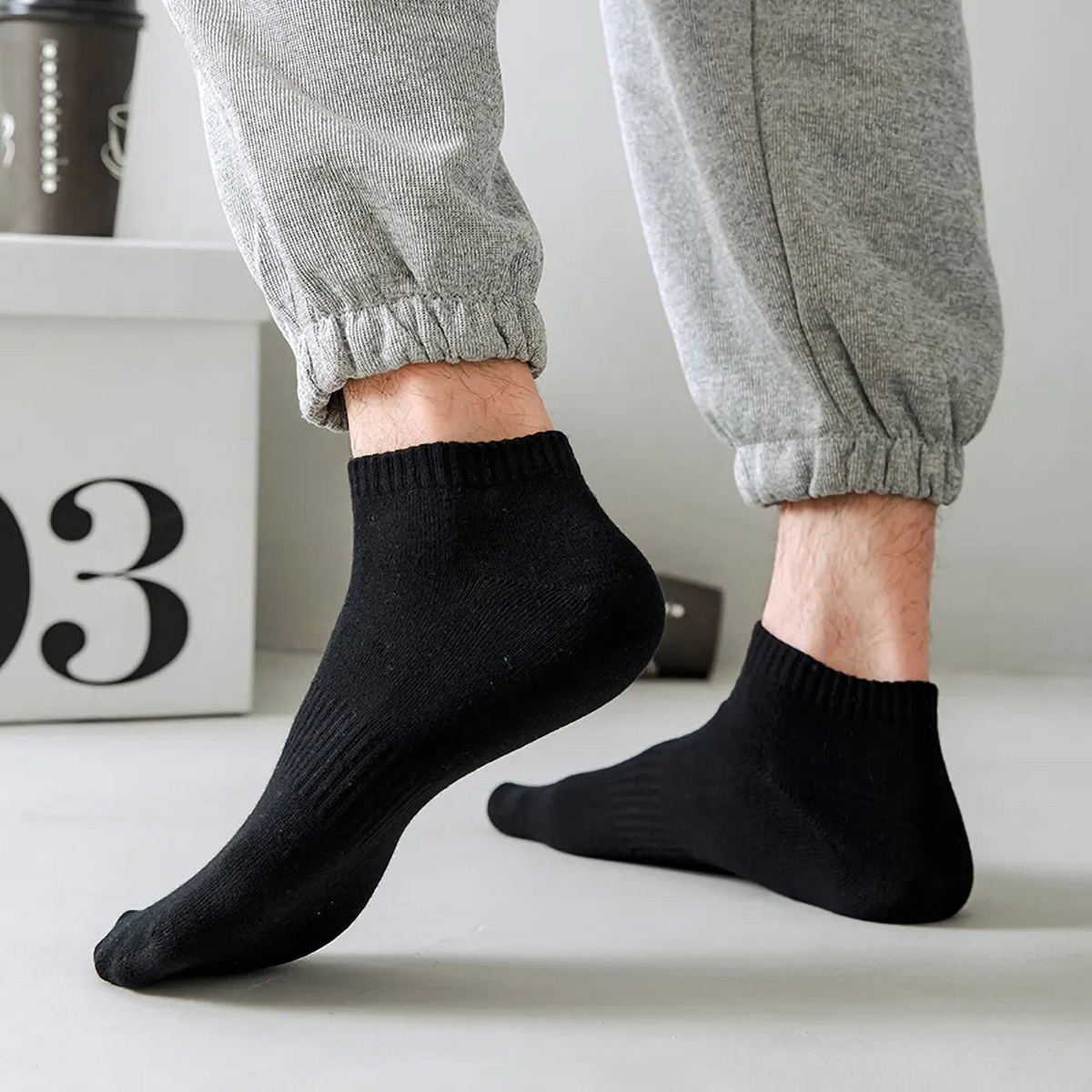 1/5 Pairs Unisex White & Black - Sock Garter Men recension och pris