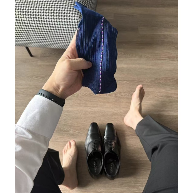 Male Dress Socks Blue Black Fo - Men Formal Wear Blue recension och pris