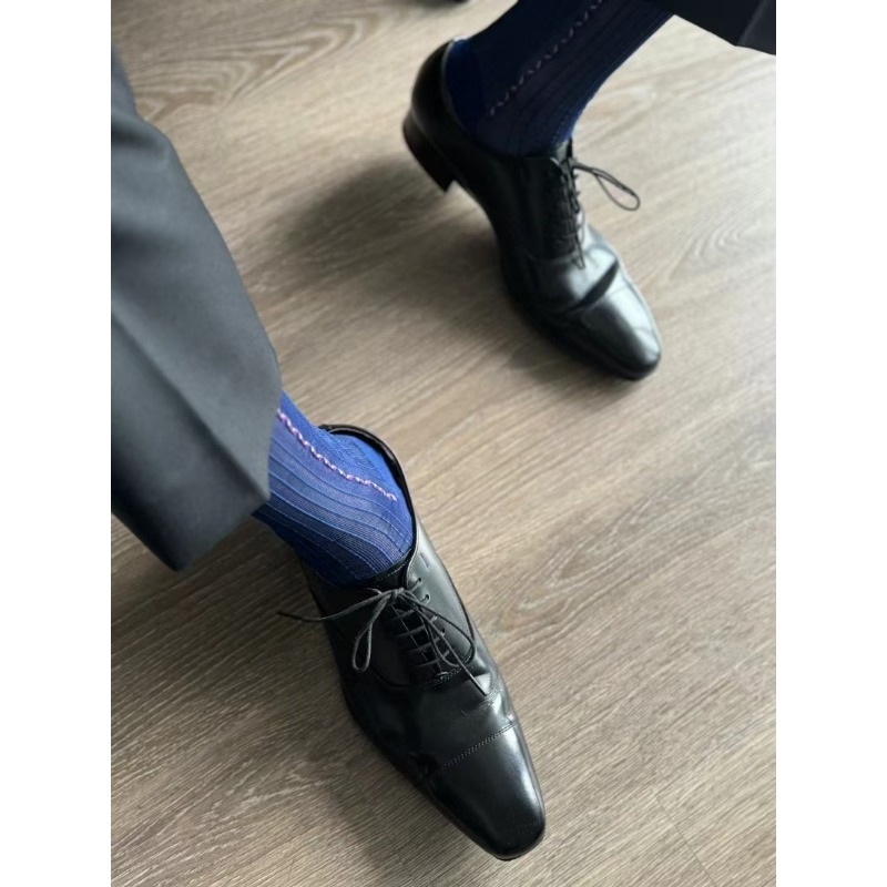 Male Dress Socks Blue Black Fo - Men Formal Wear Blue recension och pris
