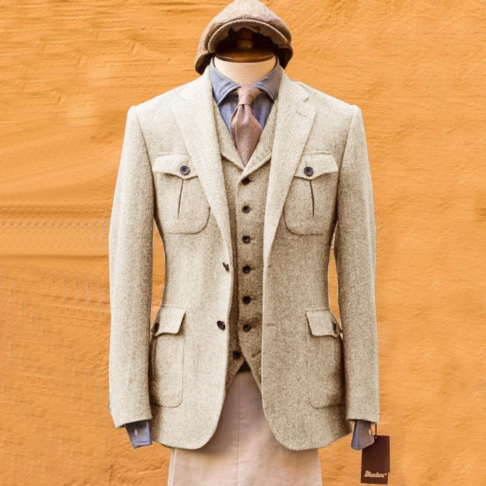 Men's Suit Herringbone Formal  - Mens Formal Look recension och pris