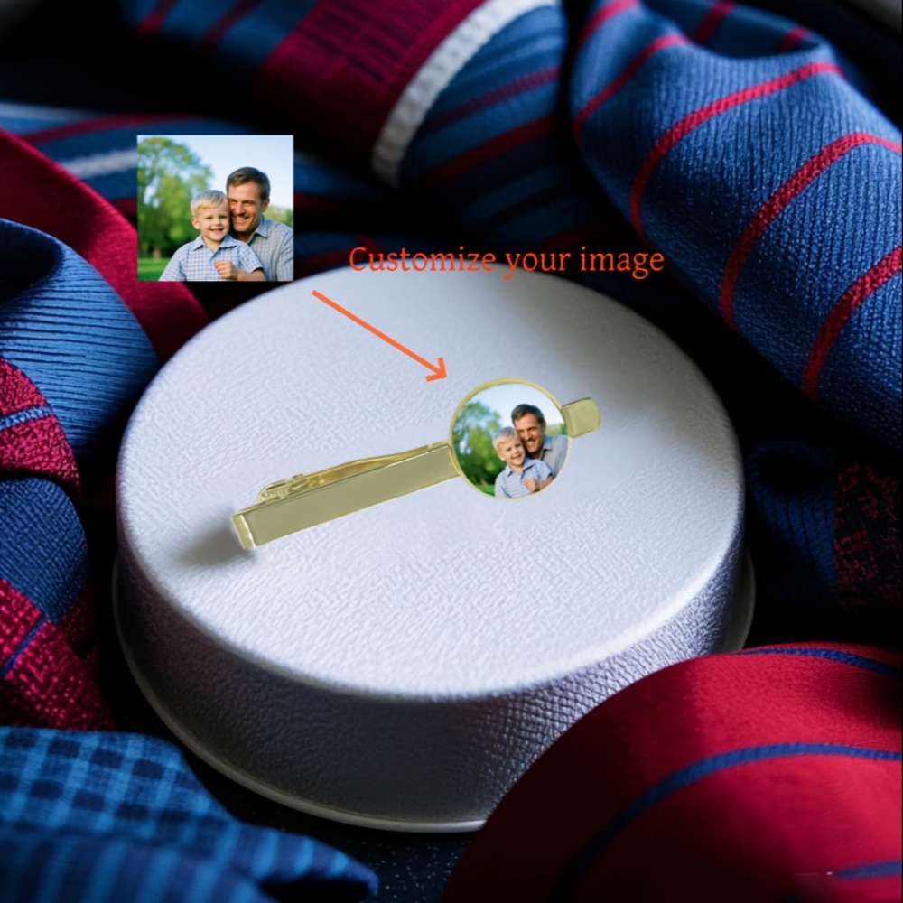 Custom Photo Engraved Text Tie - Tie Bar Clip recension och pris